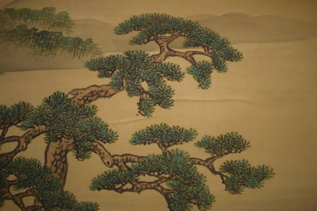 真作/前川文嶺/羽衣図/人物図/前川孝嶺の桐極箱付/布袋屋掛軸HI-623