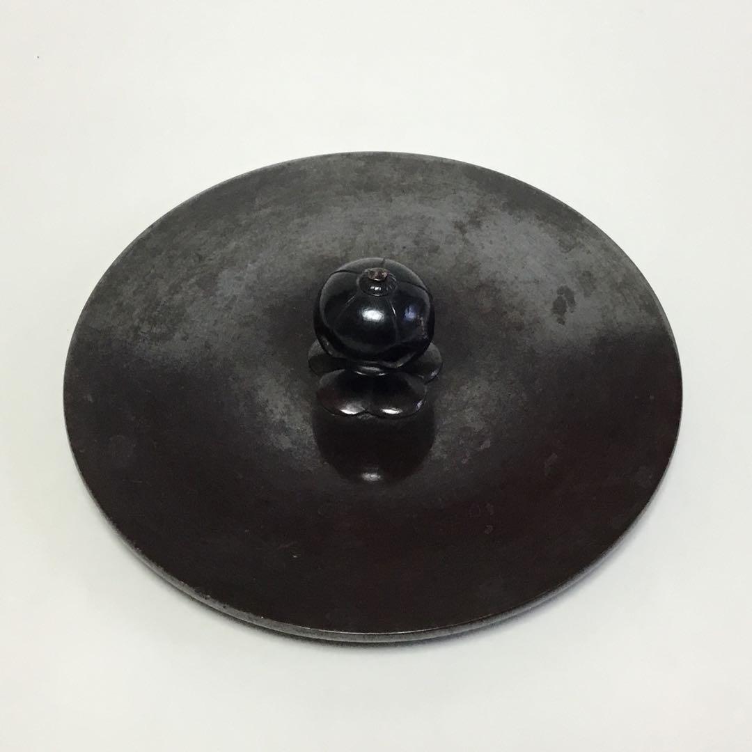 炉釜 透木釜 竹地紋 菊池政光 箱なし 茶道具 古物品