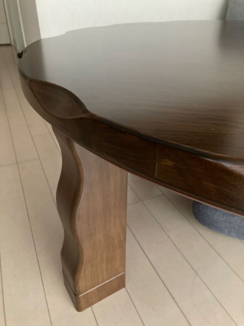 こたつ円形ダイニングテーブル ダークブラウン