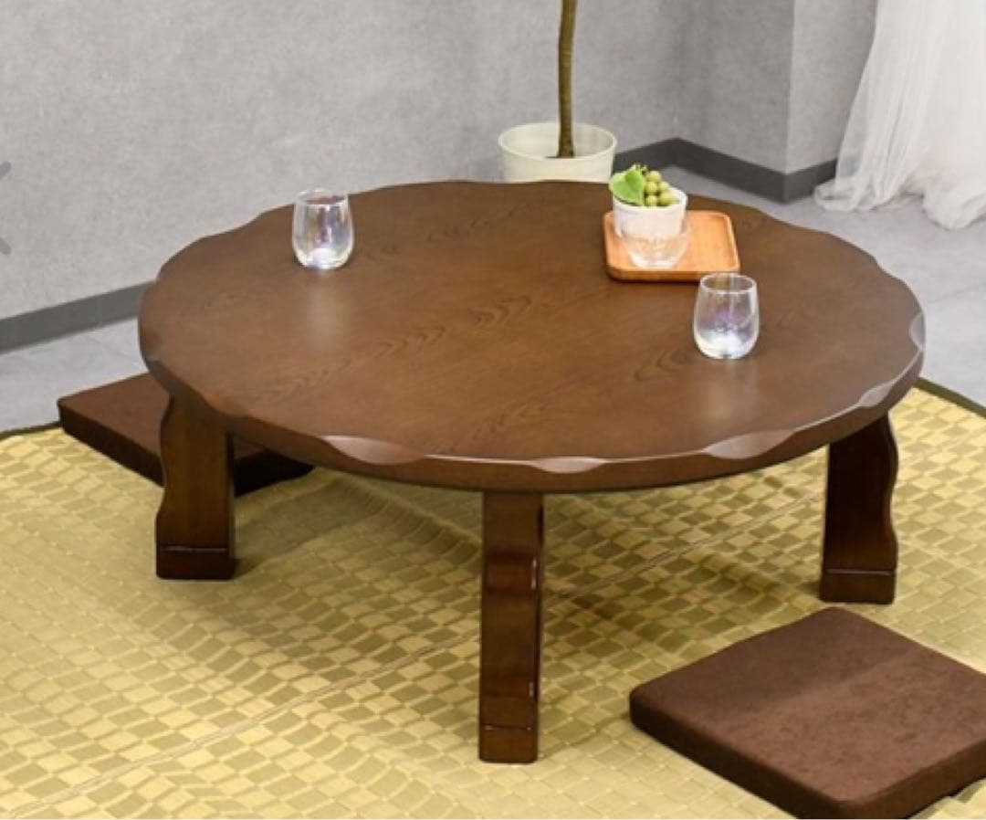 こたつ円形ダイニングテーブル ダークブラウン