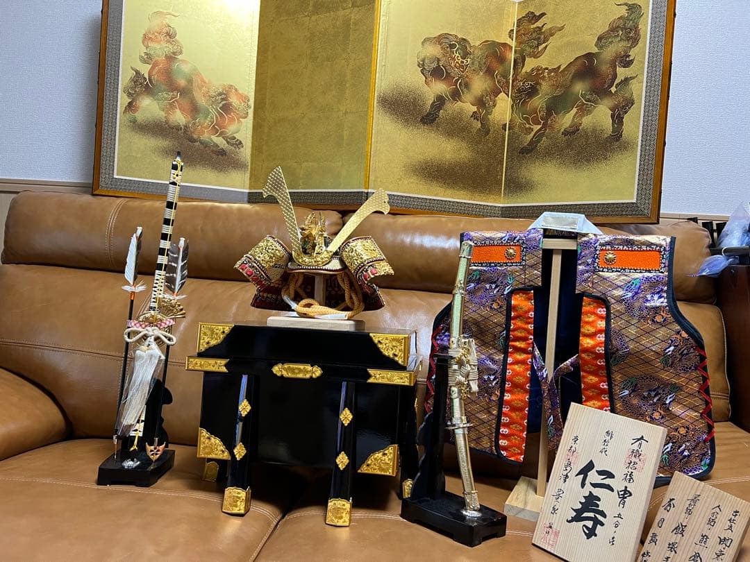 高級　数十万円　兜　五月人形　こどもの日　屏風