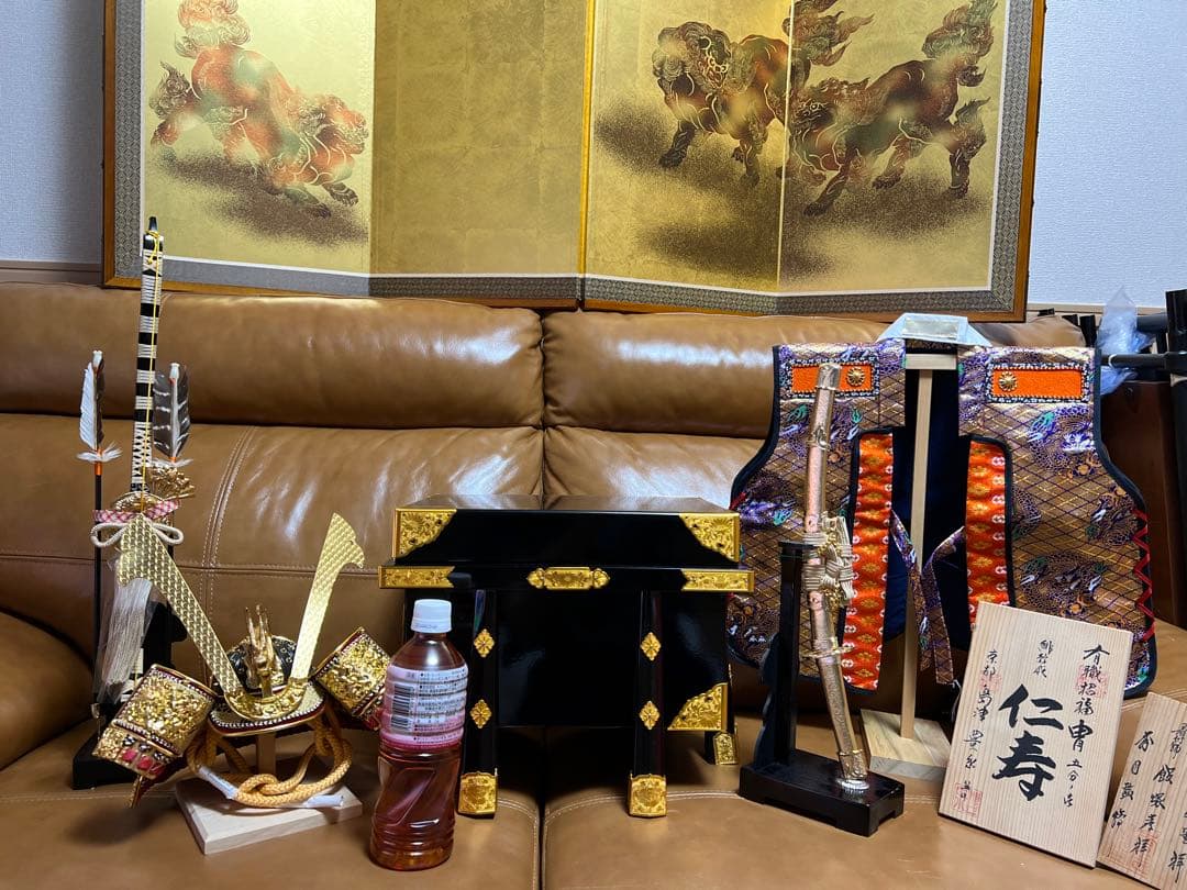 高級　数十万円　兜　五月人形　こどもの日　屏風