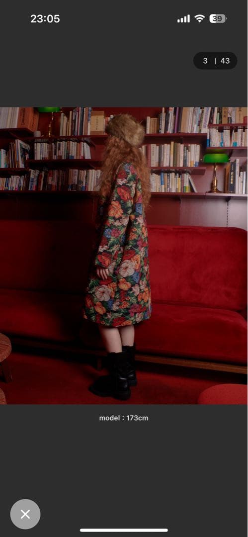 manana suerte ゴブラン織 花柄 チェスターコート