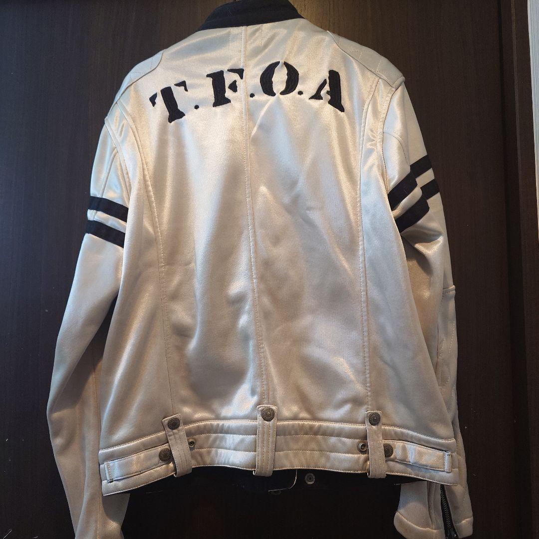 Vanson ホワイト シングルライダースジャケット　武装戦線