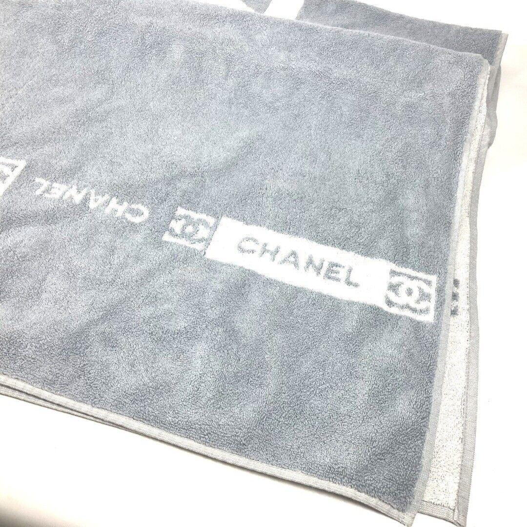 CHANEL グレー バスタオル ビーチタオル ロゴ入り