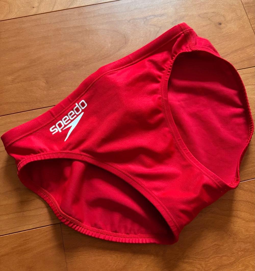 【美品】SPEEDO　ショートブーン　レッド　ライフセーバー　競泳水着　競パン