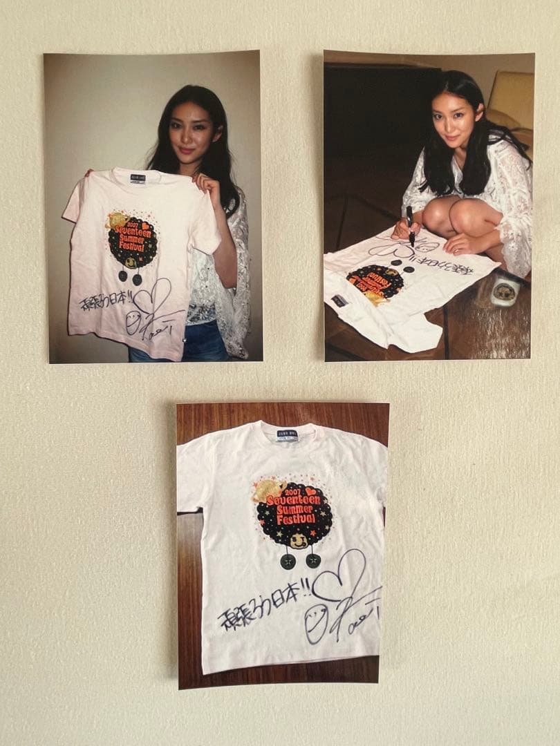 武井咲　直筆サイン入り　2007 Tシャツ　生写真3枚付き