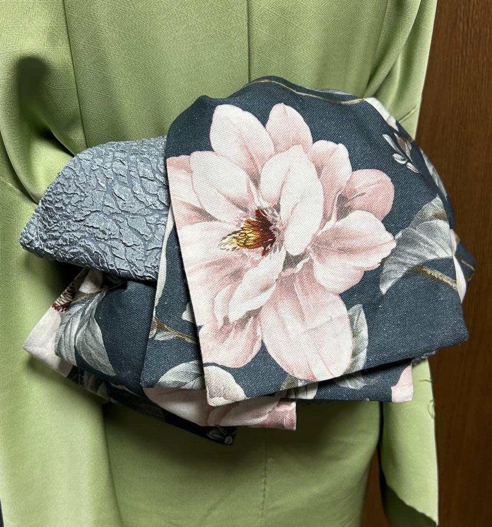 大人の兵児帯、木蓮柄、syamacchiです