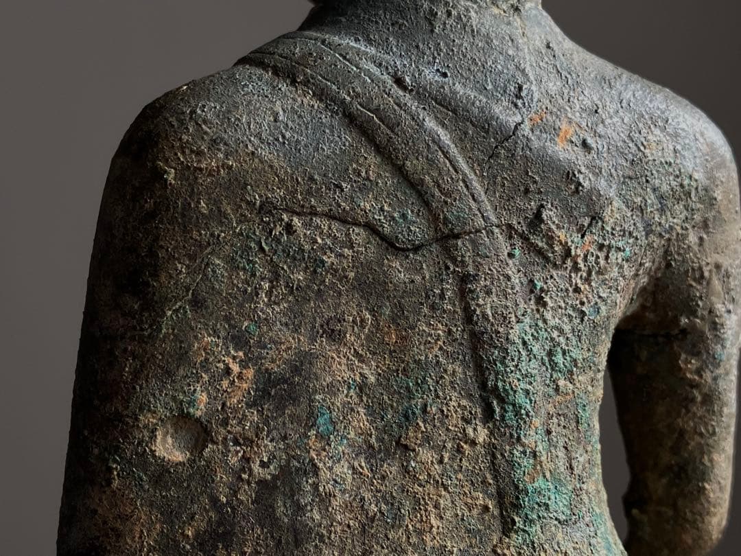 【抜群の表情 タイ青銅古仏】アユタヤ王朝初期〜中期14〜15世紀頃 骨董仏教美術