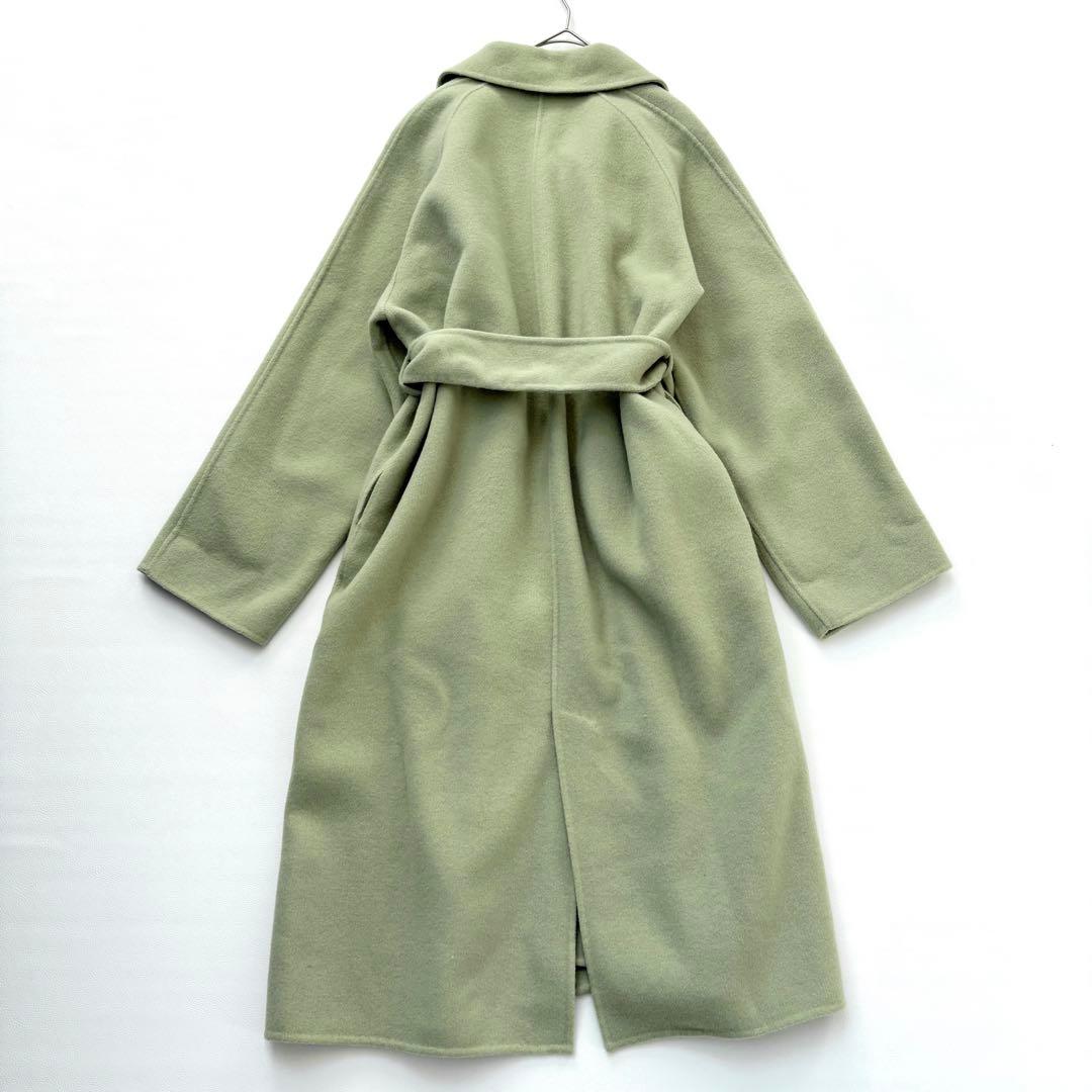 1089y 美品 ノーク ロングウールチェスターコート ライトグリーン M