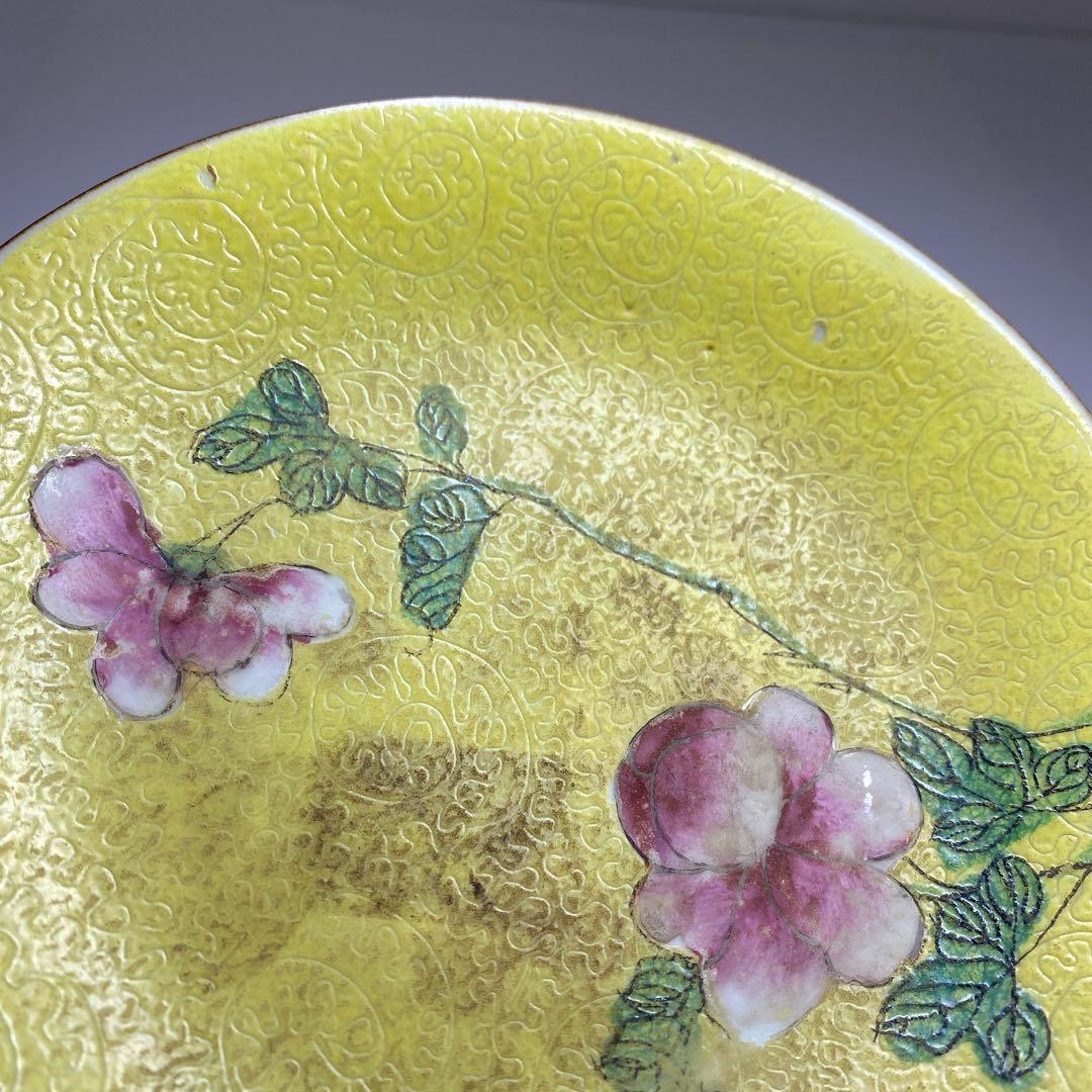 中国清時代　十錦手花図中皿　直径15.3㎝　東Y7-0331☆2Fタルチ