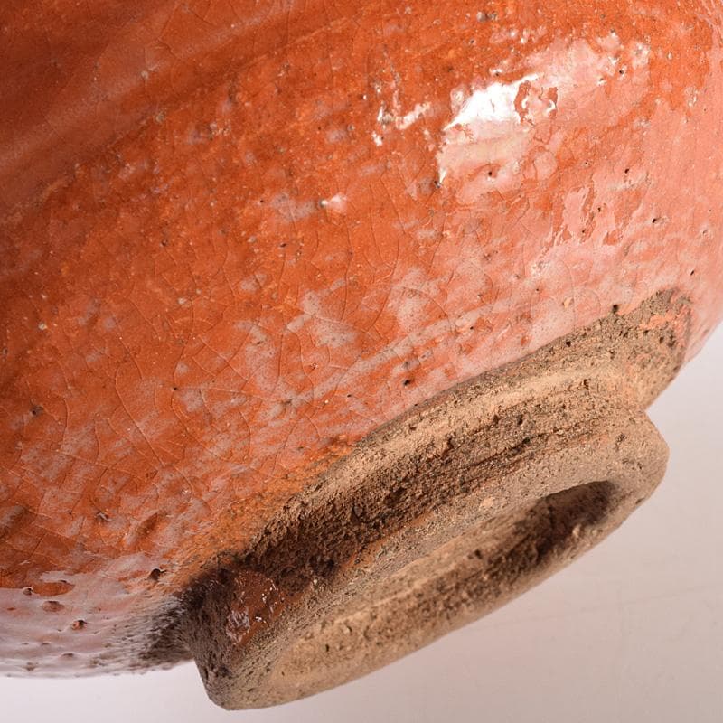 茶道具　楽吉左衛門　赤楽茶碗　時代箱付　V　R7596