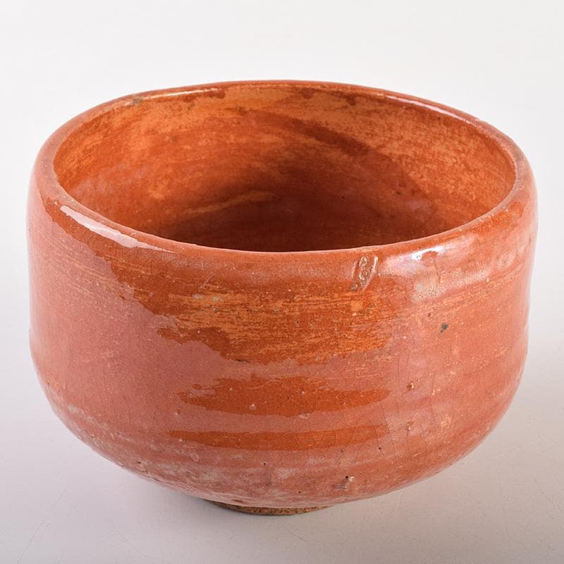 茶道具　楽吉左衛門　赤楽茶碗　時代箱付　V　R7596