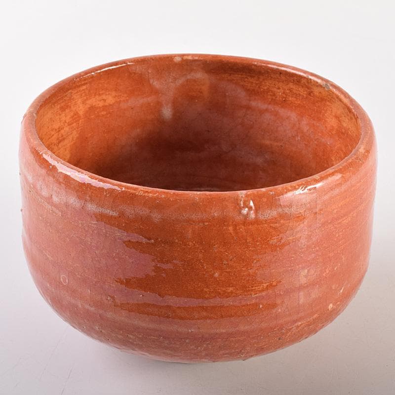 茶道具　楽吉左衛門　赤楽茶碗　時代箱付　V　R7596