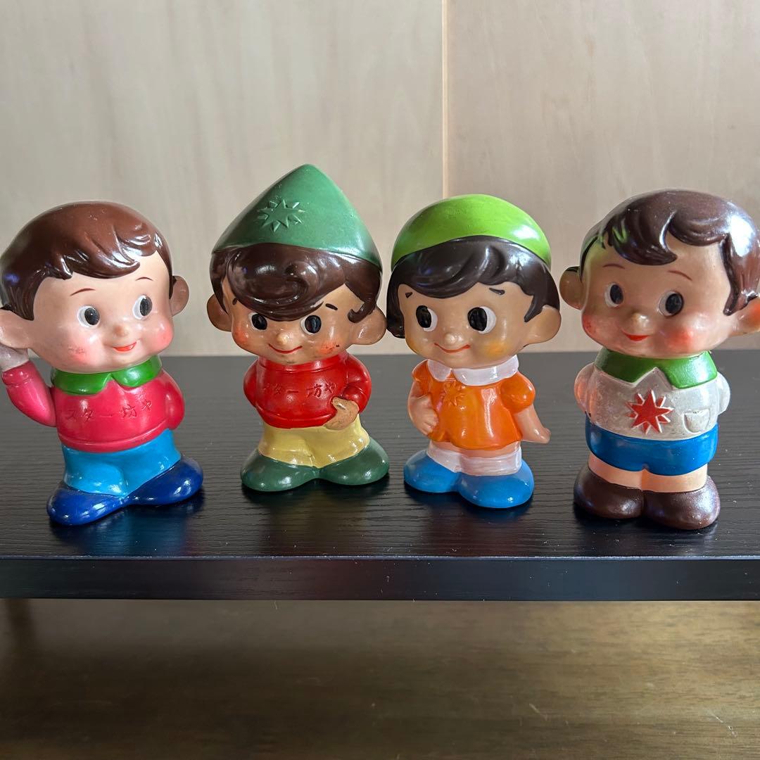 昭和レトロ ソフビ 貯金箱 企業物 新品未開封あり こけし 人形 置物