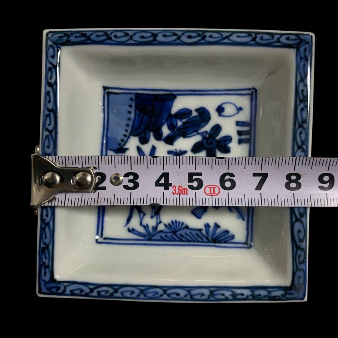 永楽善五郎 染付鹿猿四方皿 小皿 角皿 五客 永楽妙全 染付