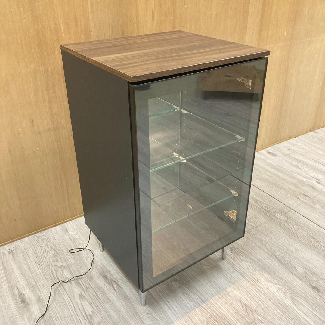 綾野製作所　照明付　コレクションケース　キャビネット　収納サイドボード