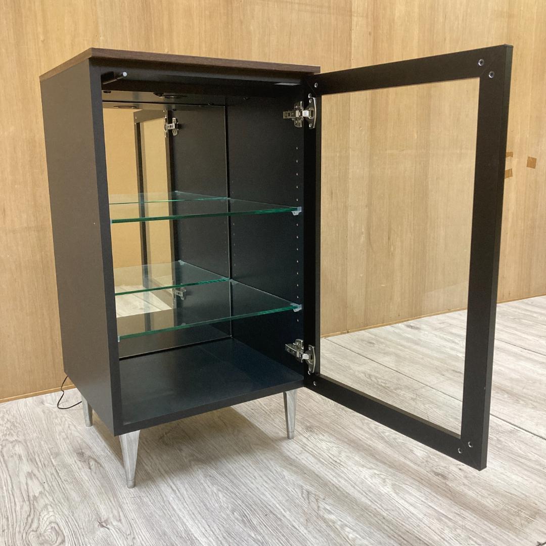 綾野製作所　照明付　コレクションケース　キャビネット　収納サイドボード