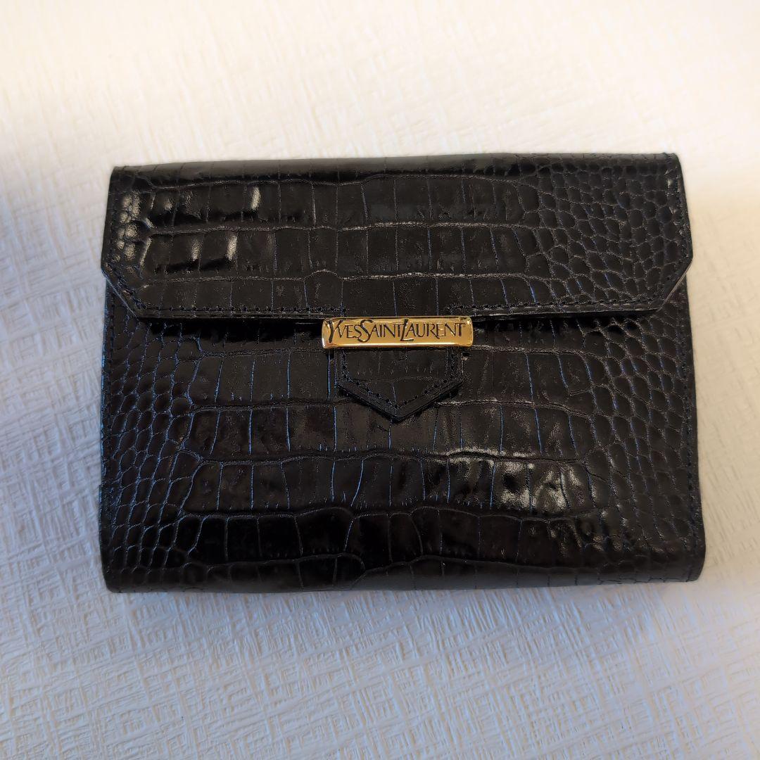 YVES SAINT LAURENT ブラック二つ折り財布