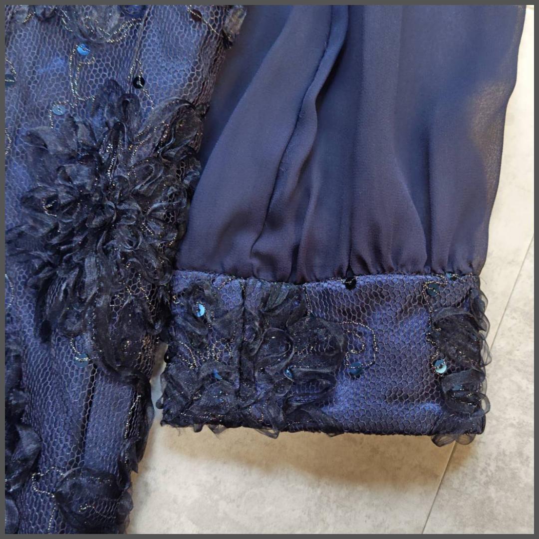 Igin カラーフォーマルドレス パーティ ワンピース 花リボン シアー