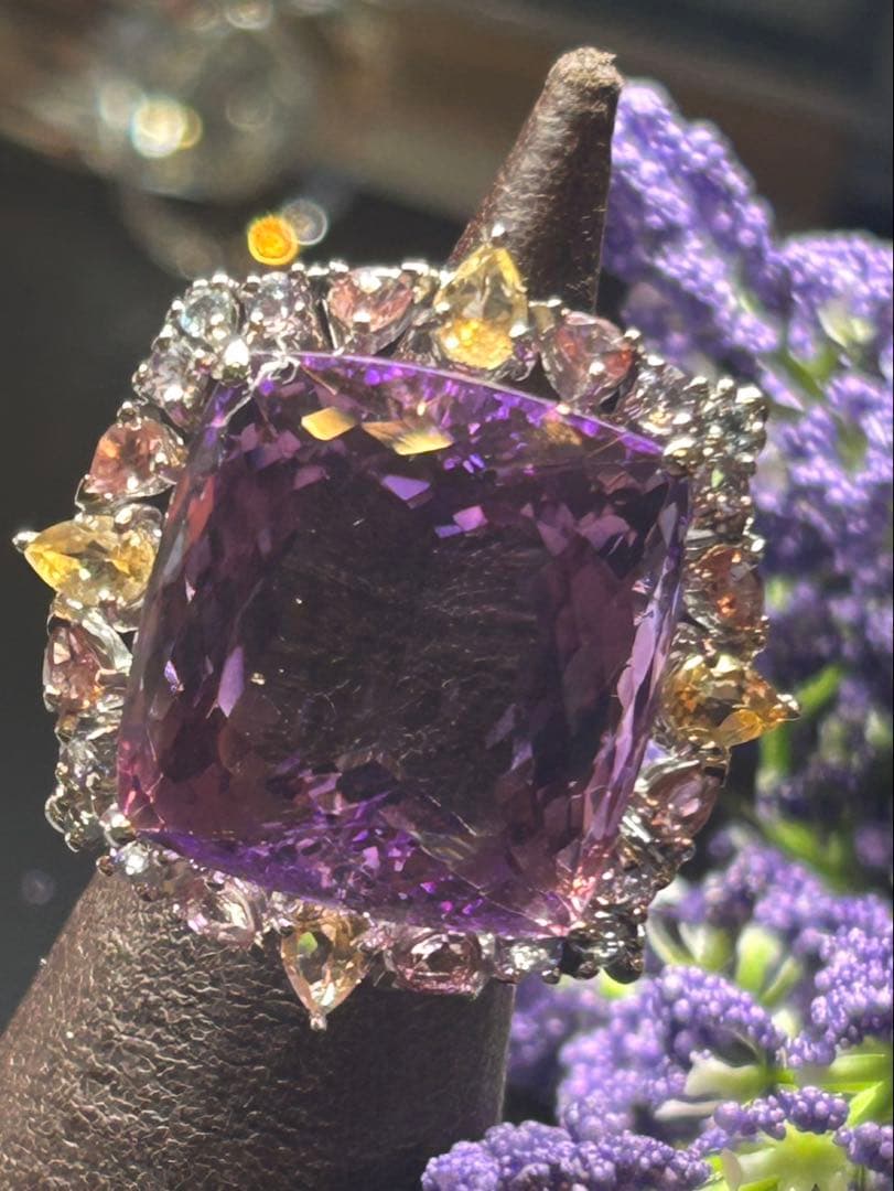 コスメラルダ❣️お取り置き アメシスト&ラベンダークオーツリング