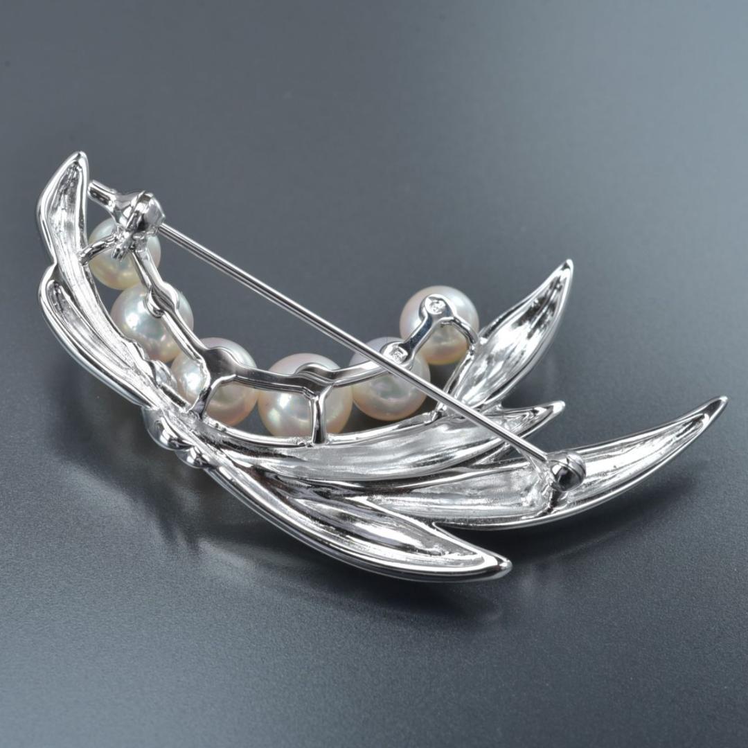 新品同様 ミキモト アコヤ真珠 ブローチ シルバー S刻印 重量10.3g