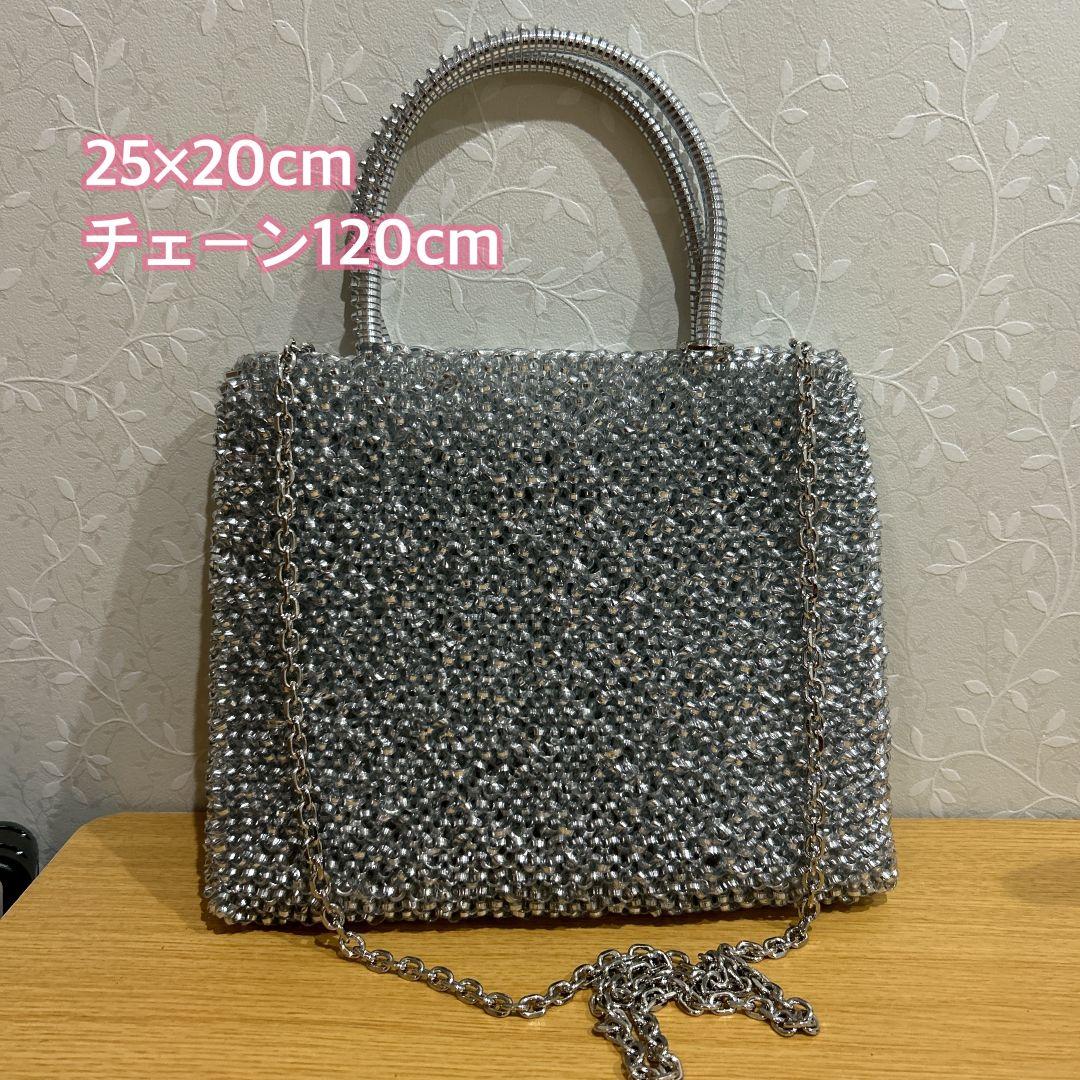 ビーズ バッグ 25×20cm ワイヤーバッグ ミディアム アンテプリマ風