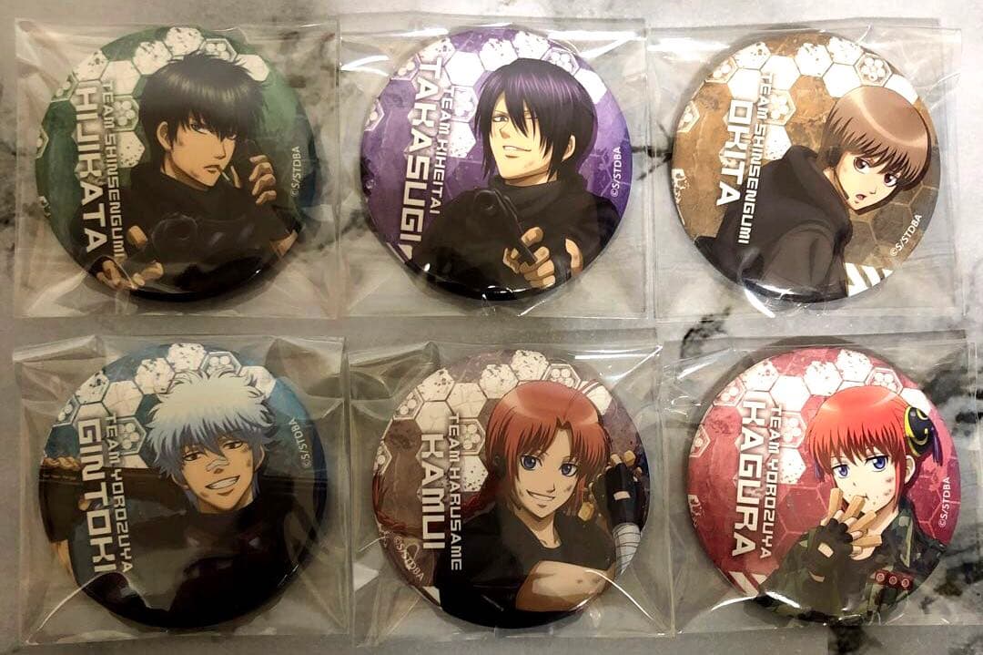 銀魂 サバイバルゲーム風 サバゲー 缶バッジ　6種