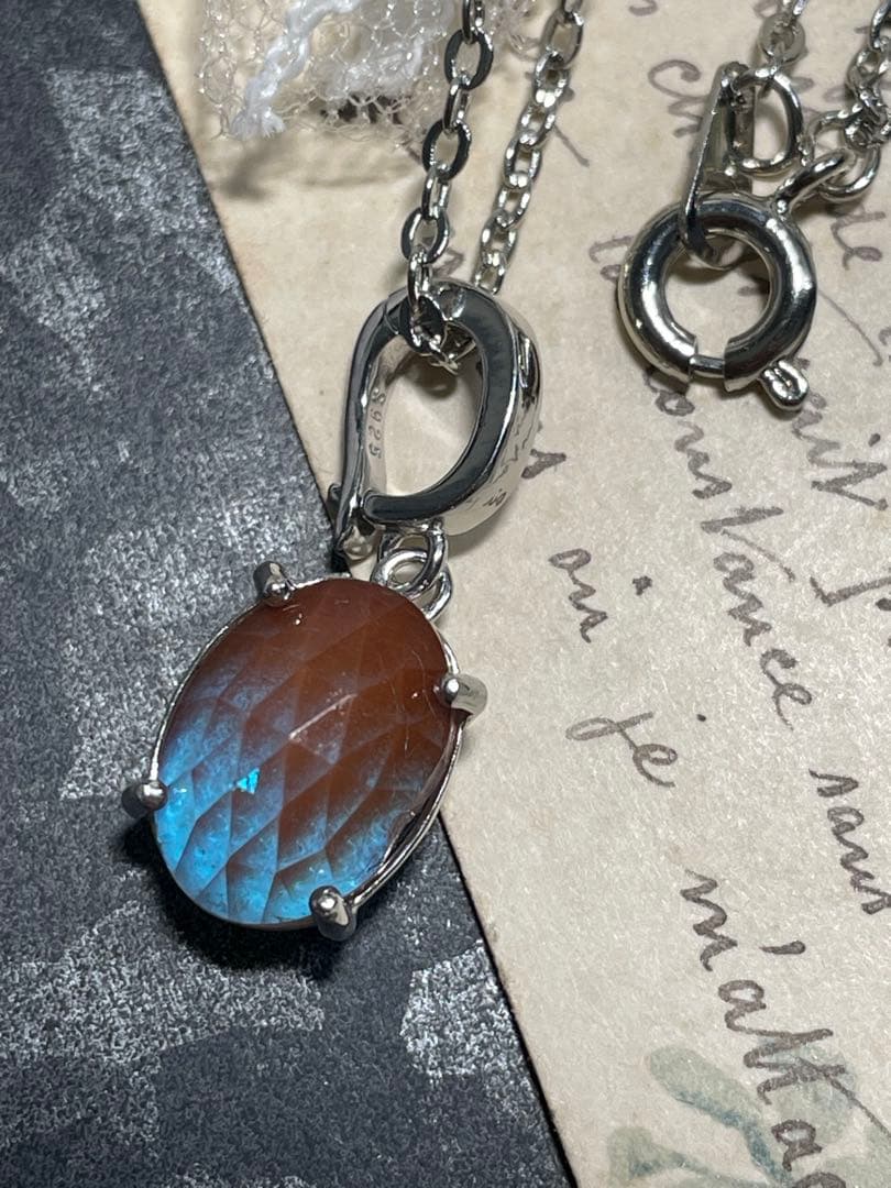 【saphiret】オーバルローズカットサフィレット　ネックレス