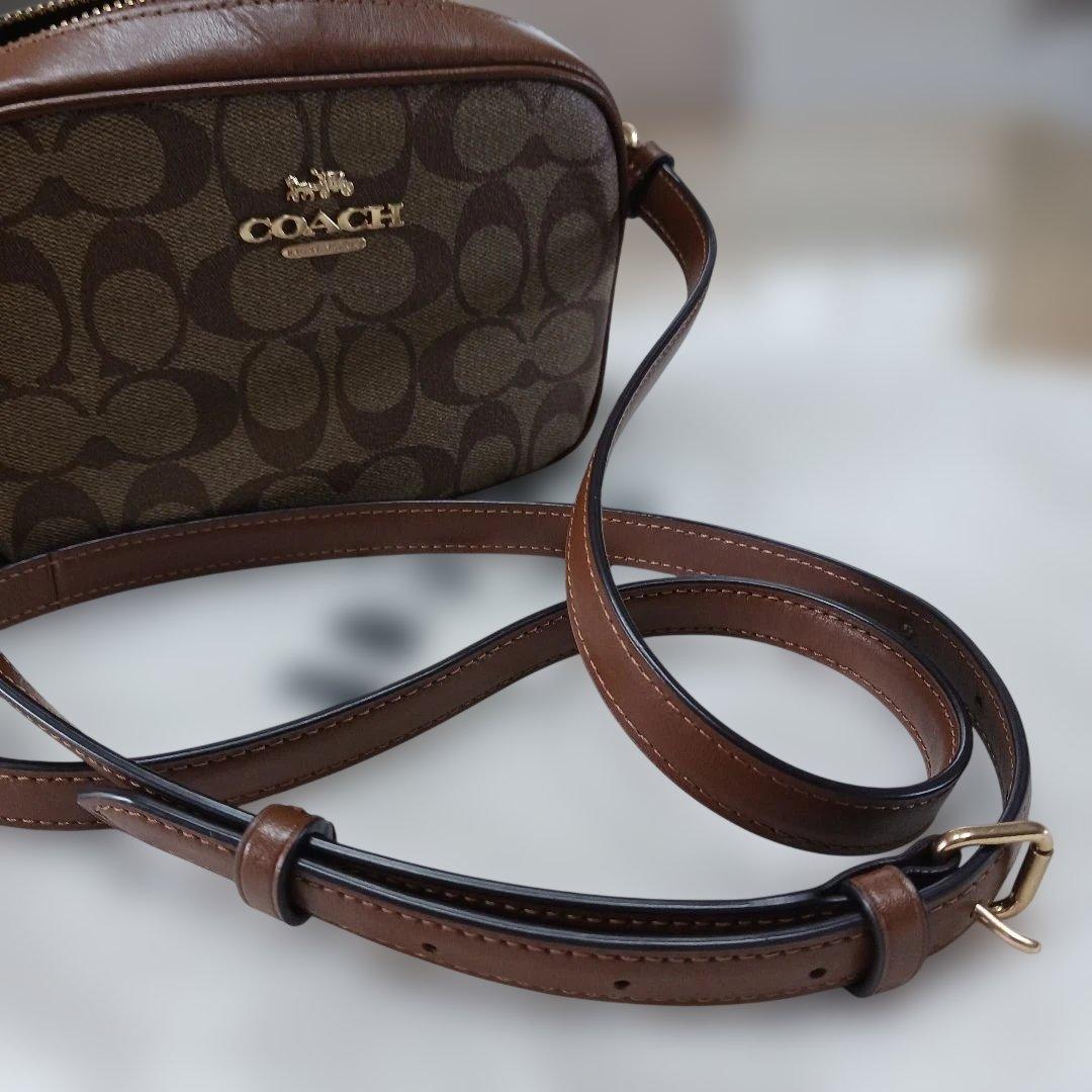 美品COACH モノグラム柄 ショルダーバッグブラウン
