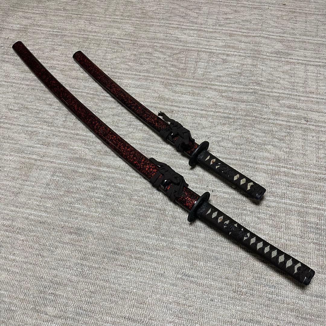 模造刀 黒赤鞘 二本セット