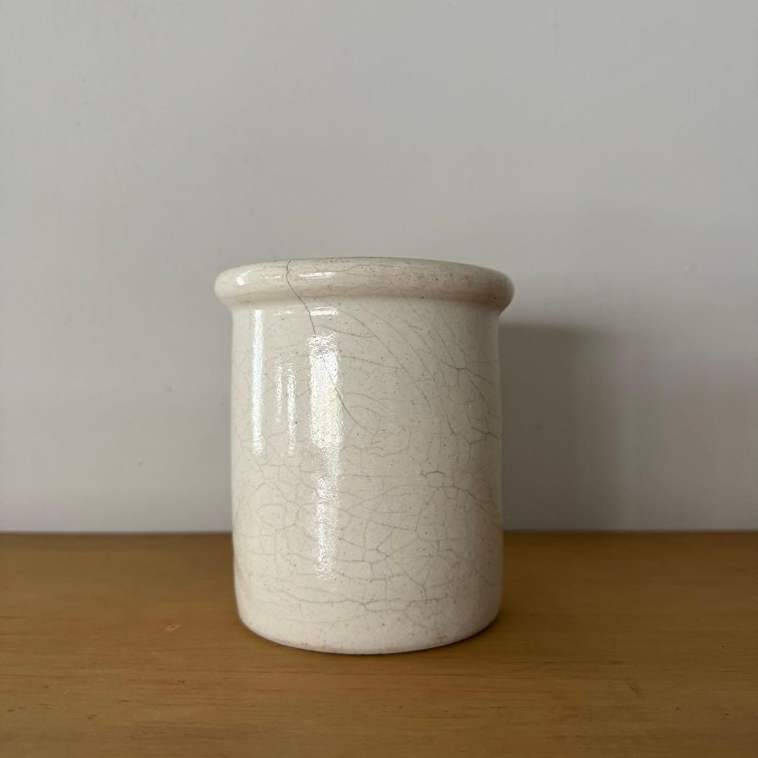南フランス 19世紀 白錫釉ポット 民藝 古道具 アンティーク 骨董 古物
