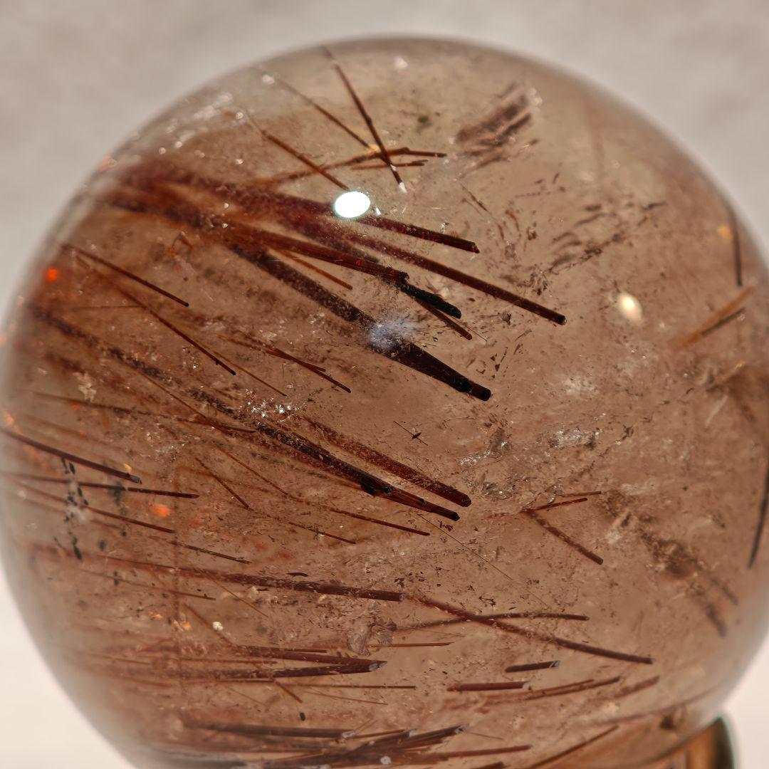 【51mm】ゴールドルチルクォーツ スフィア 丸玉 天然石 金針