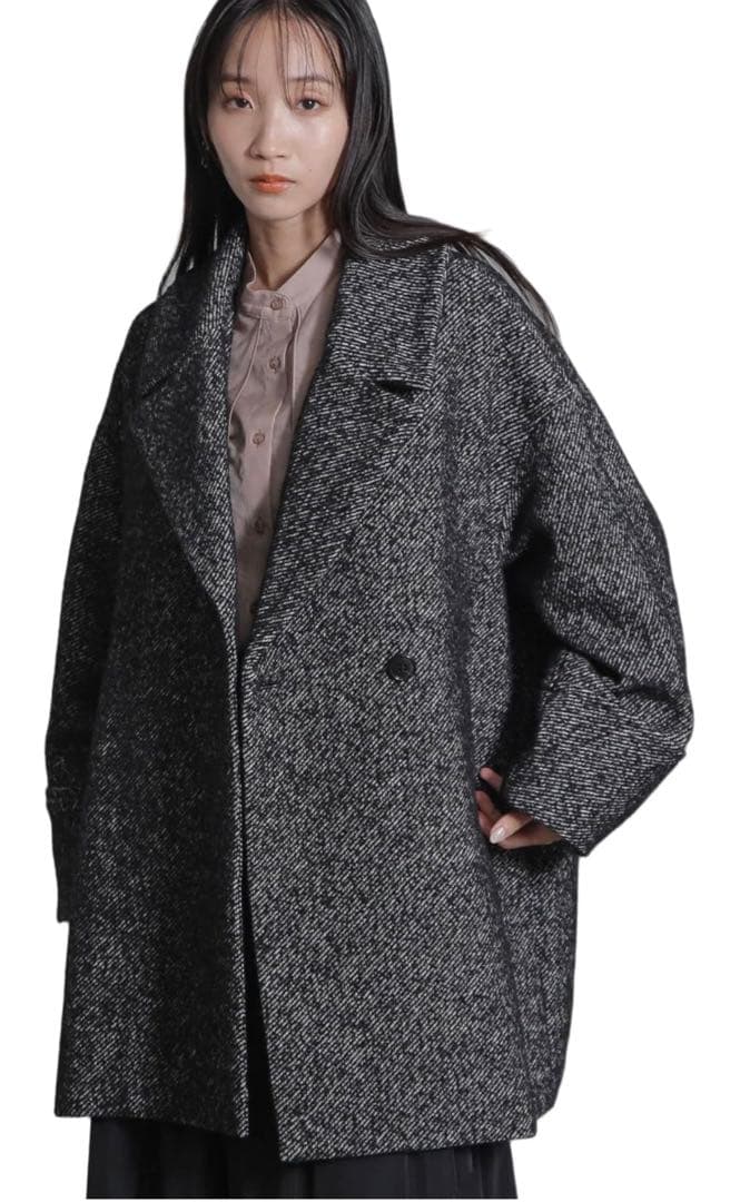今期！ナノ・ユニバース] オーバーサイズ ツイード コート レディース