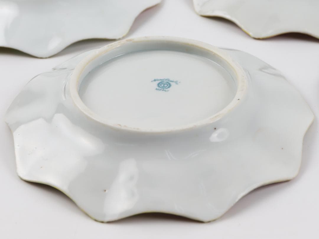 オールドノリタケ ハンドペイント 金彩薔薇絵 プレートセット 4枚 23cm