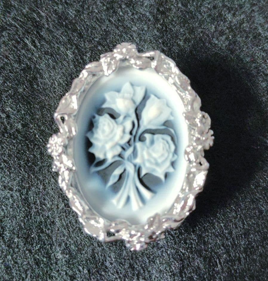 STEPHAN　カメオ　花　ブローチ　ネックレス　ペンダント　2WAY　チャーム