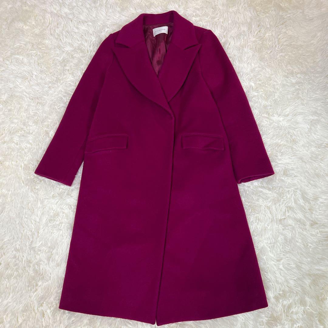 完売品✨PINKY & DIANNE ウールダブルクロスカラーコート　カシス　S