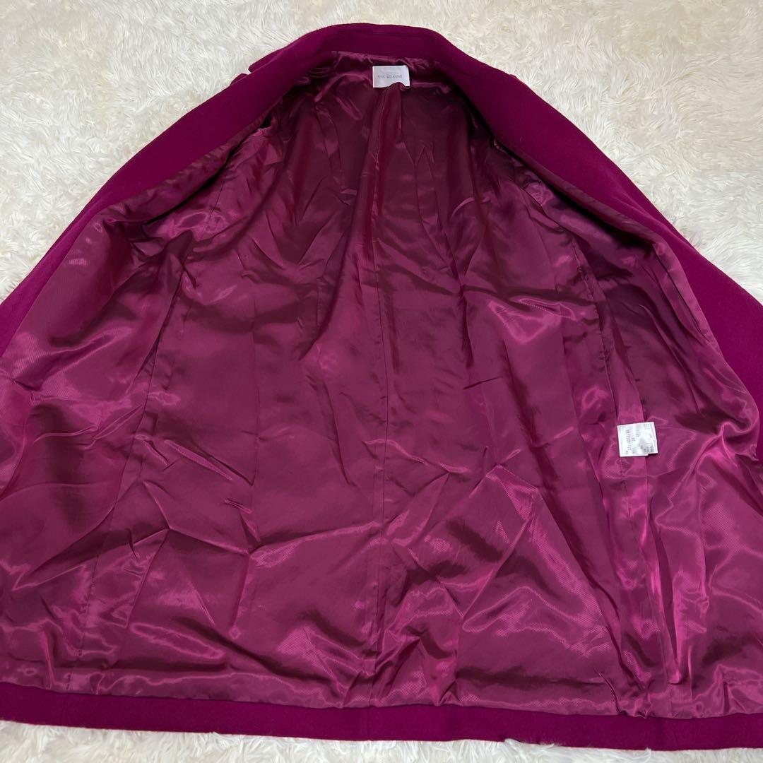 完売品✨PINKY & DIANNE ウールダブルクロスカラーコート　カシス　S