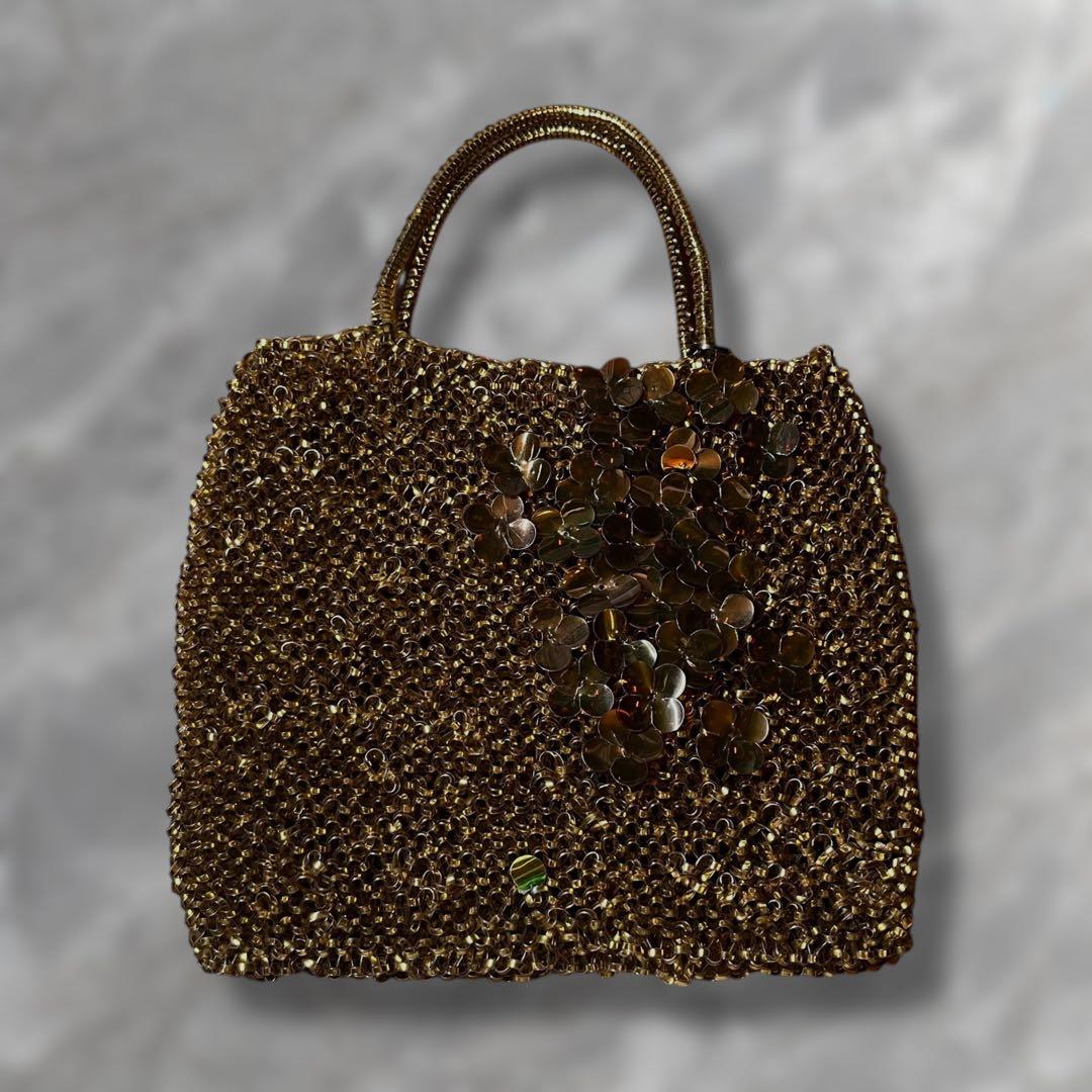 【極美品】 アンテプリマ ワイヤーバッグ ハンドバッグ スクエア ゴールド