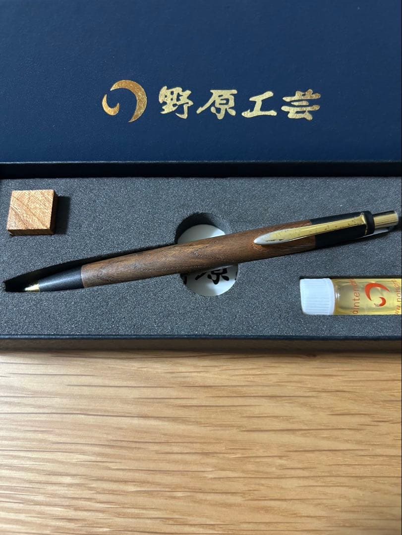 ⚠️kindnessさま専用⚠️ 野原工芸旧型　シャーペン　欅　ゴールド金具