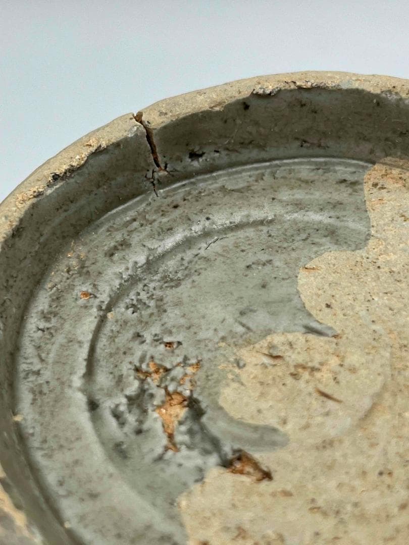 北宋時代　青磁弦紋水注　越州窯　水滴　水指　水差し　茶道具(C-68)