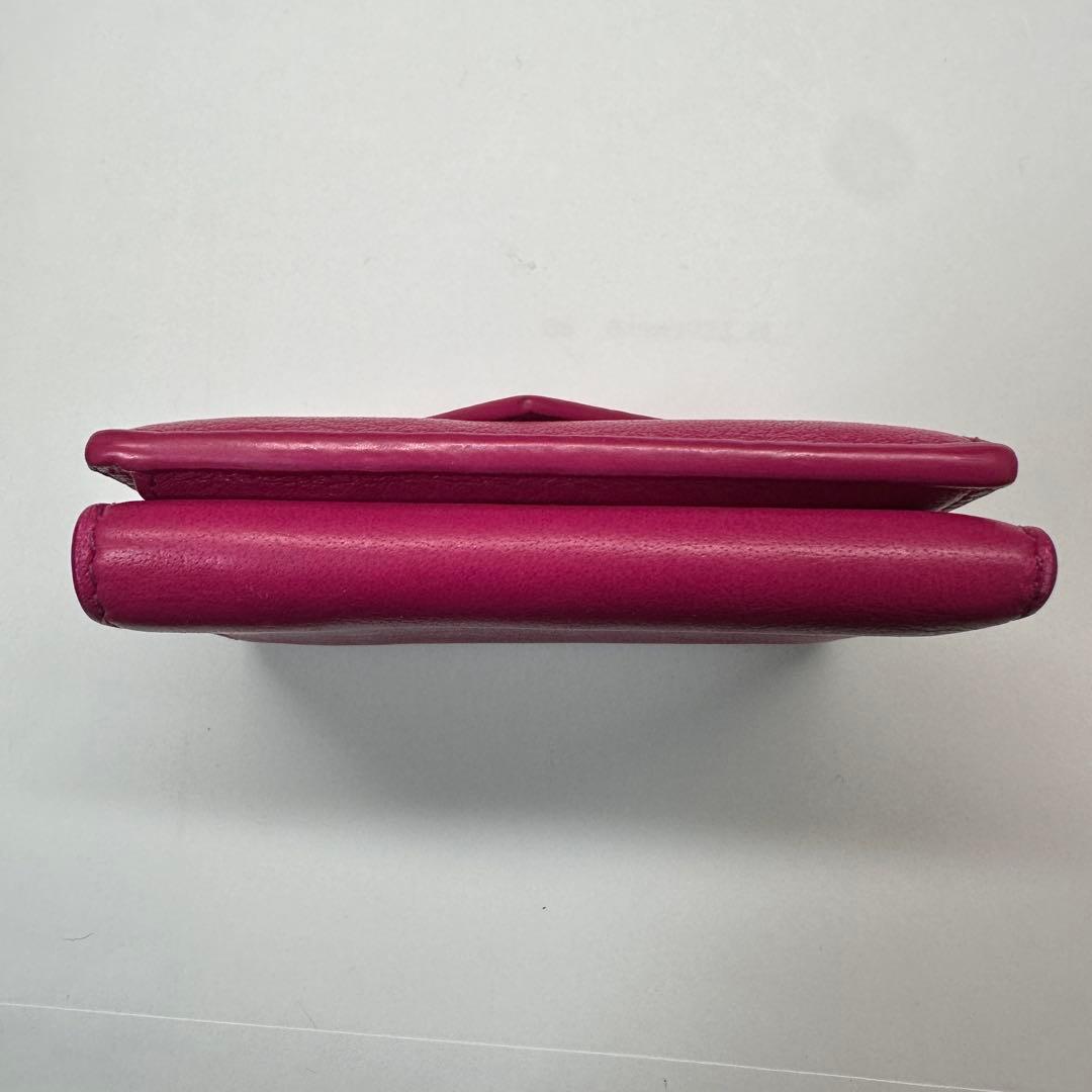 ほぼ未使用　バレンシアガbalenciagaペーパー ミニウォレット三つ折り　桃