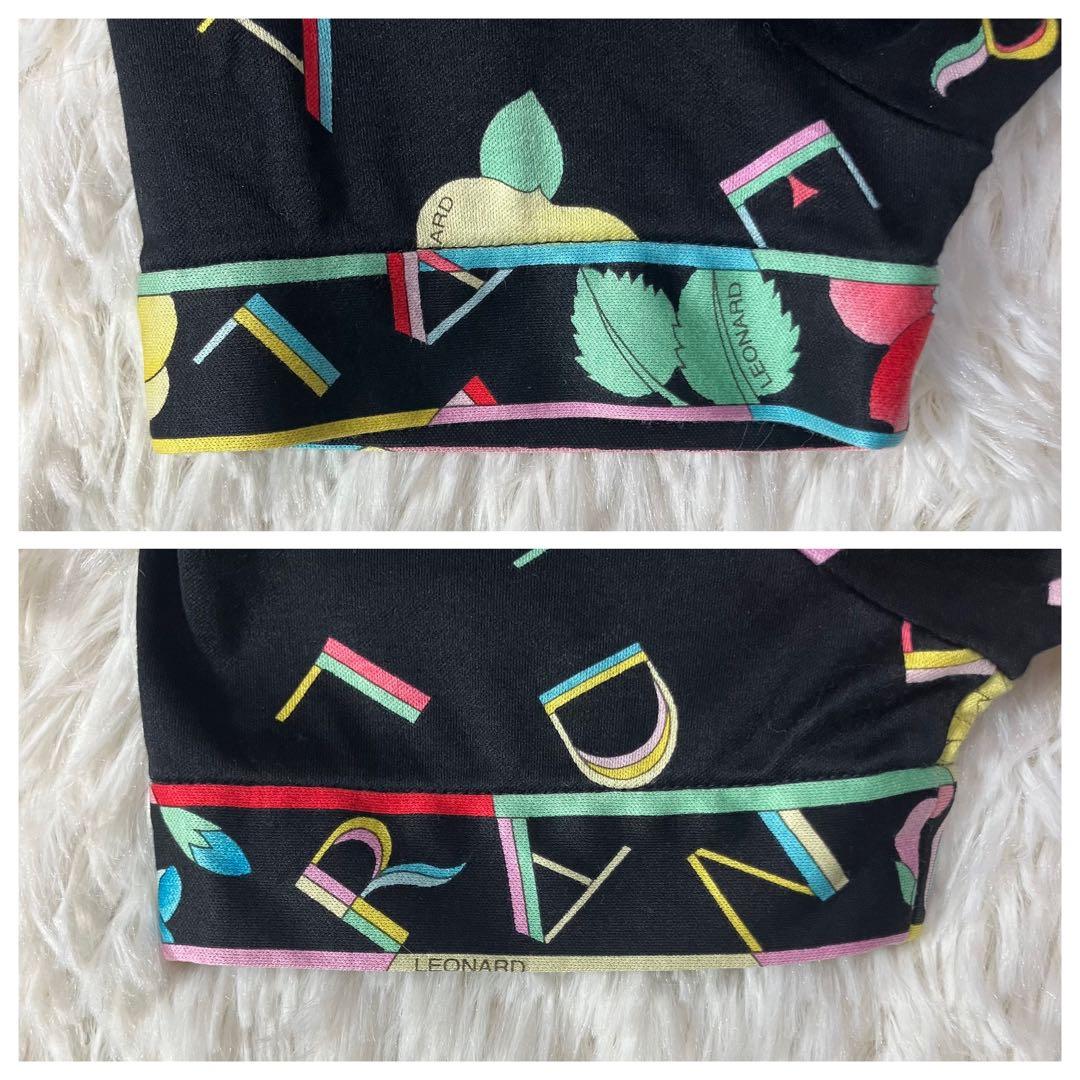 極美品 レオナールスポーツ ポロシャツ 半袖 花柄 総柄 日本製 Ｍ