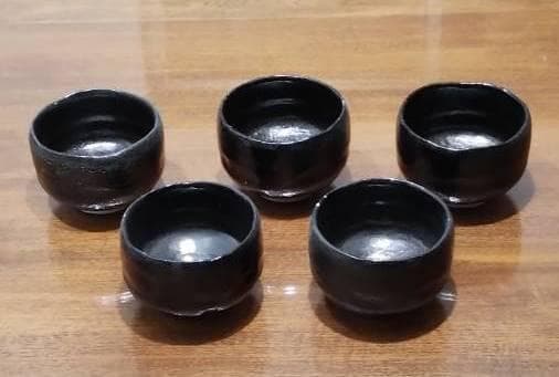 楽焼 5個まとめて 黒楽 抹茶茶碗 楽茶碗　茶道具