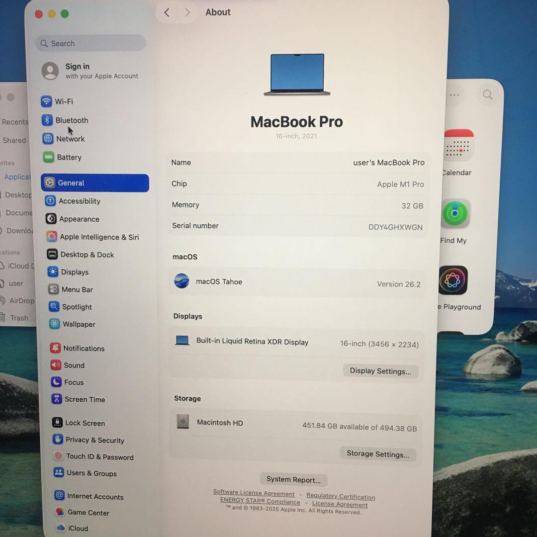 極美品MacBookPro 16インチ M1 32/500GB 16コア