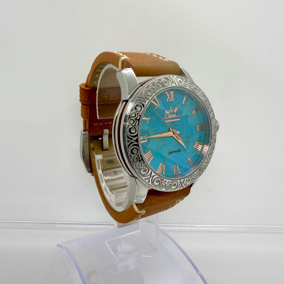 【新品電池 可動品】SAAD ターコイズ　腕時計　サード　天然石