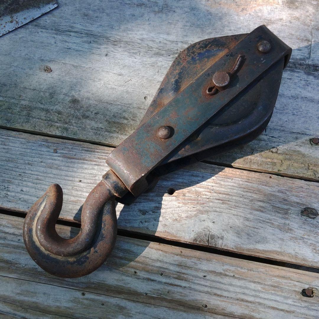 昭和レトロ　万力と滑車