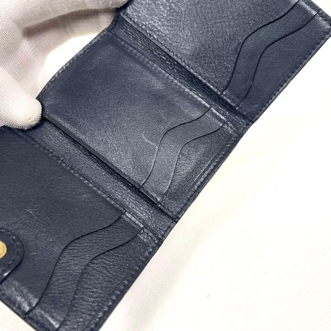 イルビゾンテ　三つ折り財布　トリフォルド　ミニ財布　ロゴ型押し　ゴールド金具