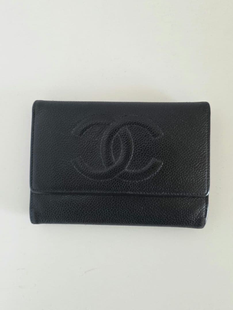 CHANEL ブラック 二つ折り財布　ジャンク品