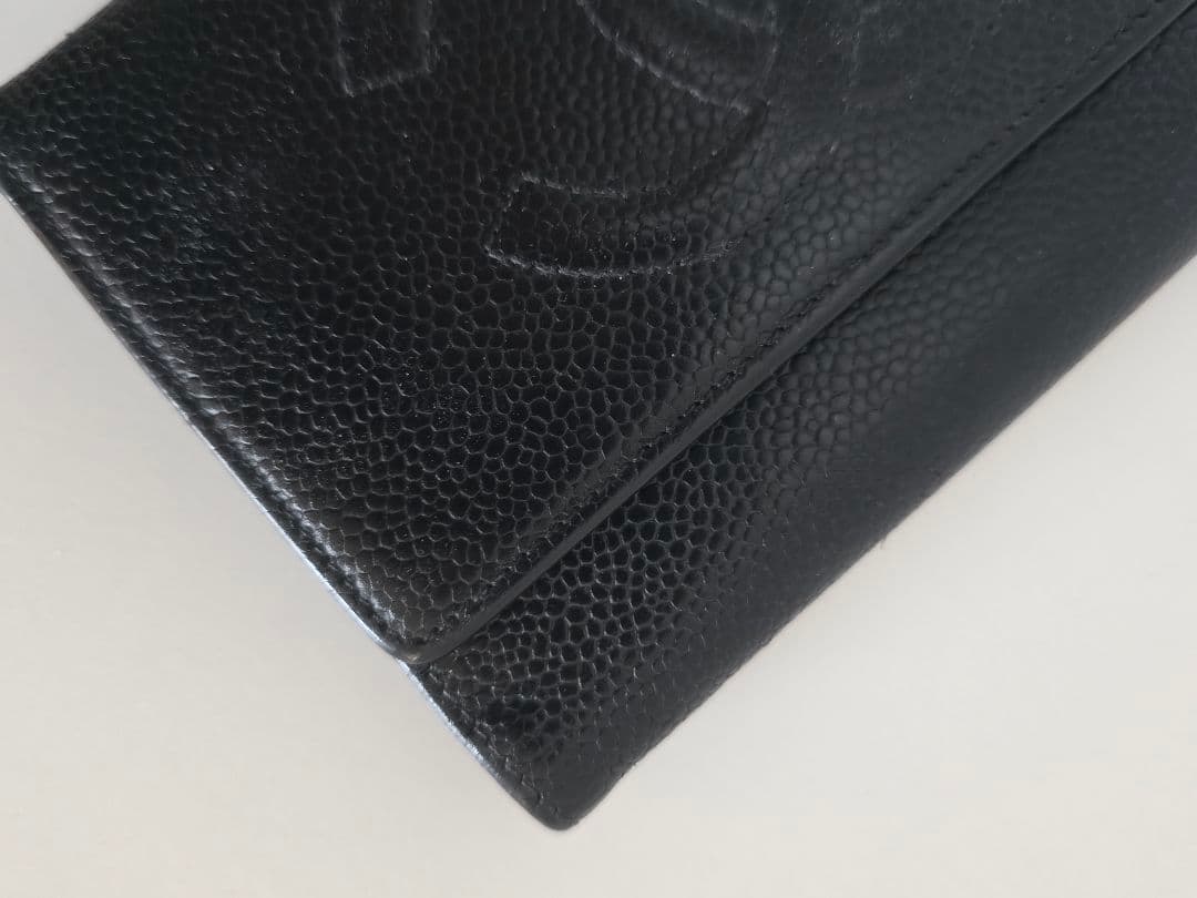 CHANEL ブラック 二つ折り財布　ジャンク品